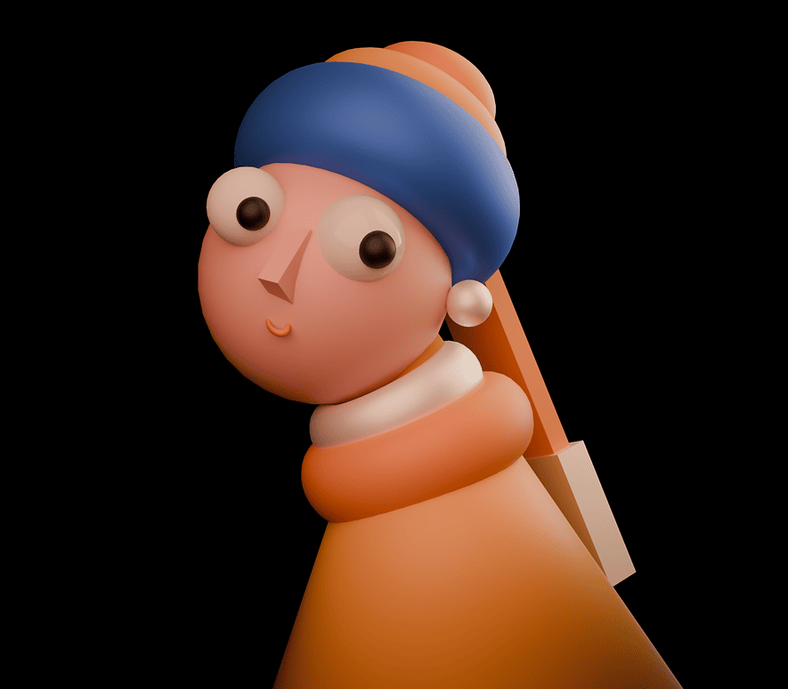 Stylized Girl With A Pearl Earring render