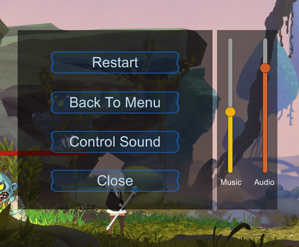 Settings and sliders